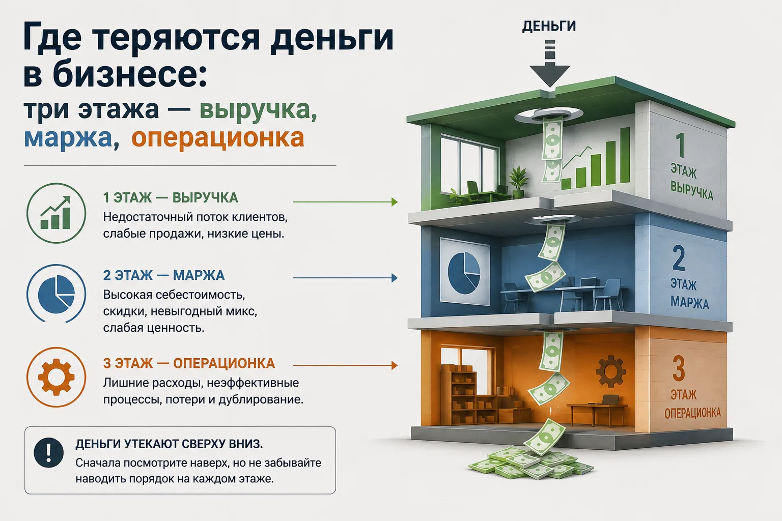 Группа предпринимателей с наставником разбирает, как избежать кассового разрыва, на реальном платёжном календаре одного из участни