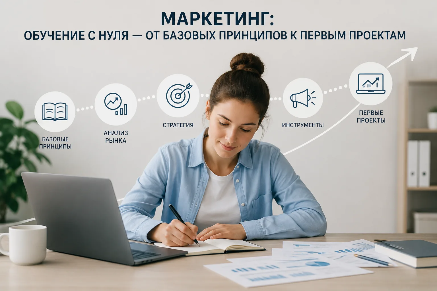 Участники школы маркетинга разбирают воронку продаж реального проекта на офлайн-встрече сообщества